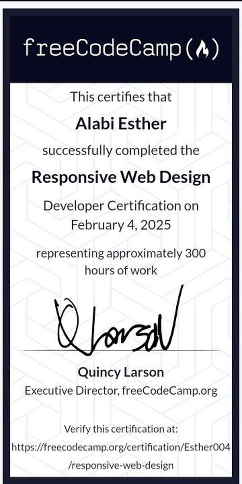 Responsive Web Design certificate